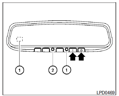 Nissan Maxima. Automatic anti-glare rearview mirror