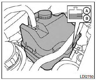 Nissan Maxima. Checking engine coolant level 