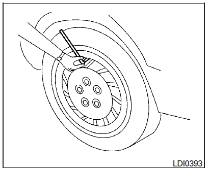 Nissan Maxima. Checking tire pressure