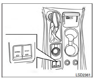 Nissan Maxima. Drive mode selector switches