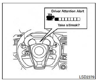 Nissan Maxima Owners Manual Driver Attention Alert System Operation Driver Attention Alert If So Equipped