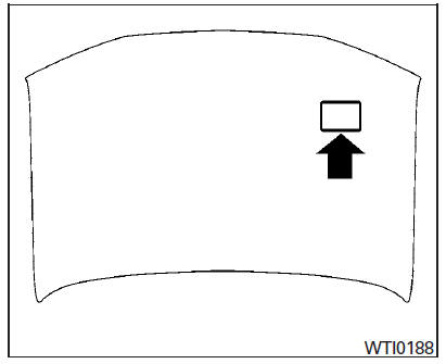 Nissan Maxima. Emission control information label