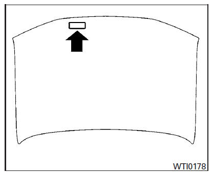 Nissan Maxima. Air conditioner specification label