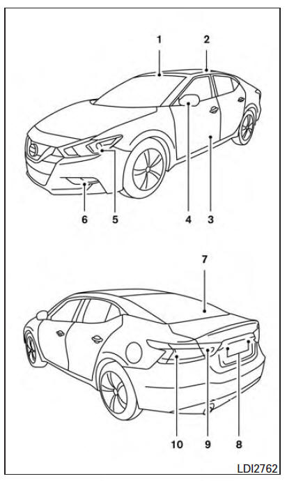 Nissan Maxima. Exterior and interior lights