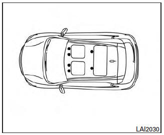 Nissan Maxima. Floor mat positioning aid