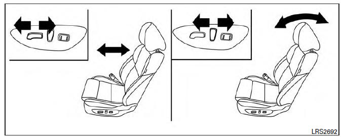 Nissan Maxima. Front power seat adjustment