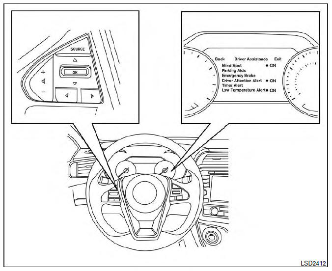 Nissan Maxima. How to enable/disable the BSW system 