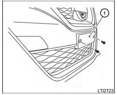 Nissan Maxima. Installing front license plate 