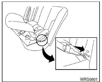 Nissan Maxima. Rear-facing webbing-mounted - step 2