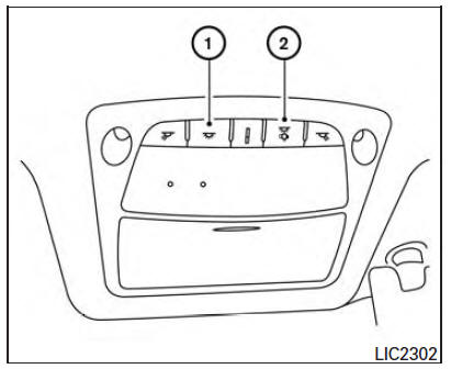 Nissan Maxima. Rear power sunshade (if so equipped) 