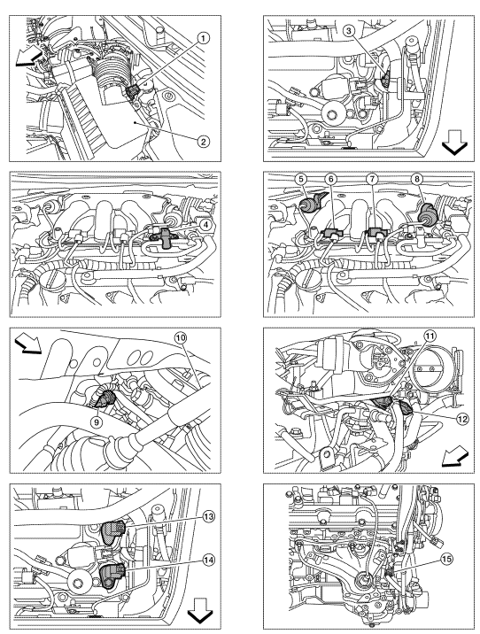 Nissan Maxima. Component Parts Location