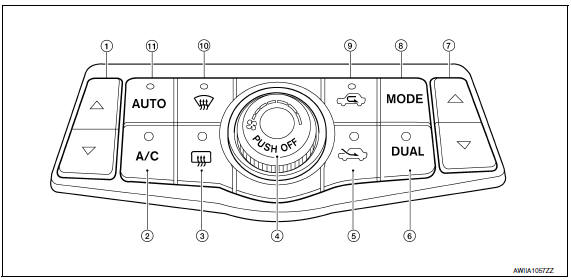 Nissan Maxima. A/C Switch Assembly