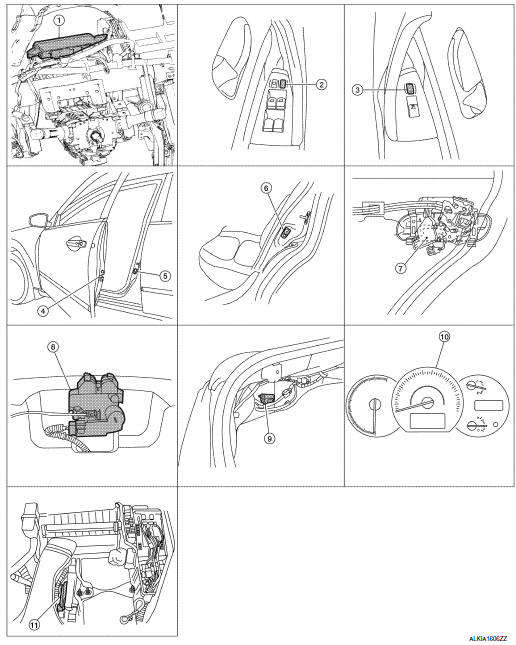 Nissan Maxima. Component Parts Location