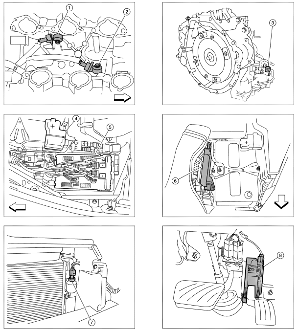 Nissan Maxima. Component Parts Location