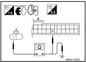 Nissan Maxima. CHECK CONTINUITY BETWEEN AMBIENT SENSOR AND A/C AUTO AMP