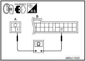 Nissan Maxima. CHECK CONTINUITY BETWEEN INTAKE SENSOR AND A/C AUTO AMP.