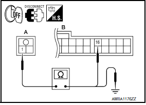 Nissan Maxima. CHECK CONTINUITY BETWEEN INTAKE SENSOR AND A/C AUTO AMP.