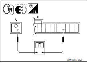 Nissan Maxima. CHECK CONTINUITY BETWEEN INTAKE SENSOR AND A/C AUTO AMP.