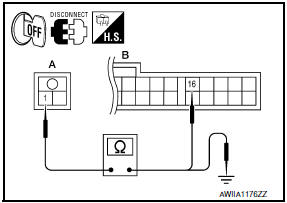 Nissan Maxima. CHECK CONTINUITY BETWEEN INTAKE SENSOR AND A/C AUTO AMP.