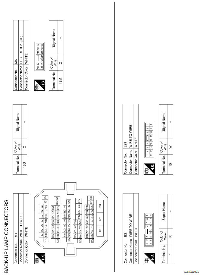 Nissan Maxima. BACK-UP LAMP