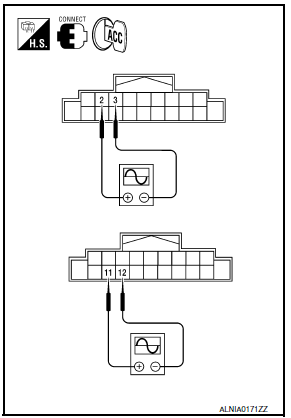 Nissan Maxima. CENTER SPEAKER SIGNAL CHECK