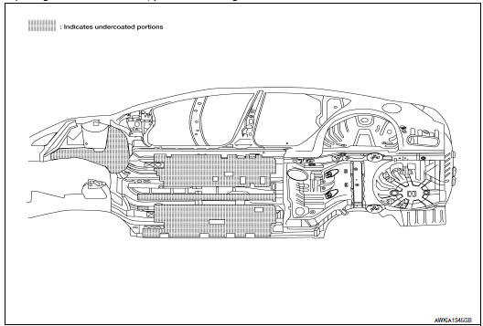 Nissan Maxima. Precautions in Undercoating