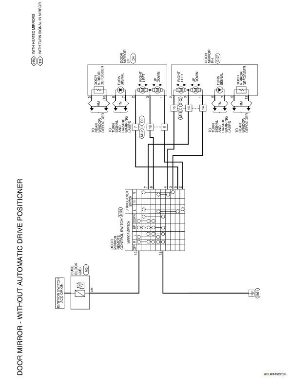 Nissan Maxima. Wiring Diagram - Without Automatic Drive Positioner