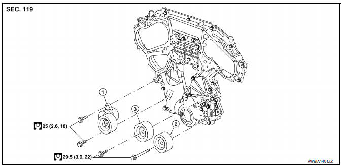 Nissan Maxima. Removal and Installation of Drive Belt Auto-tensioner