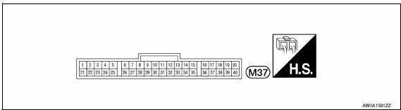 Nissan Maxima. A/C AUTO AMP. HARNESS CONNECTOR TERMINAL LAYOUT