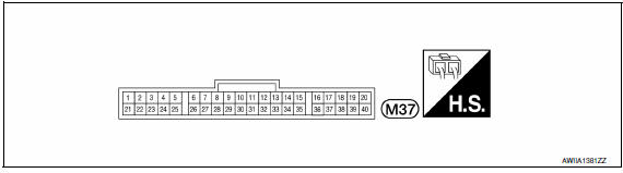 Nissan Maxima. A/C AUTO AMP. HARNESS CONNECTOR TERMINAL LAYOUT