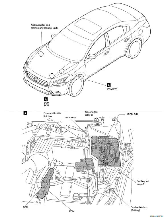 Nissan Maxima. ENGINE COMPARTMENT