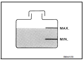 Nissan Maxima. CHECKING RESERVOIR TANK LEVEL
