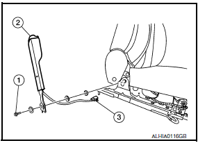 Nissan Maxima. REMOVAL OF SEAT BELT BUCKLE