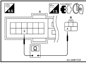 Nissan Maxima. CHECK FRONT WIPER MOTOR (HI) OUTPUT VOLTAGE