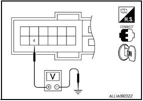 Nissan Maxima. CHECK FRONT WIPER MOTOR (LO) OUTPUT VOLTAGE