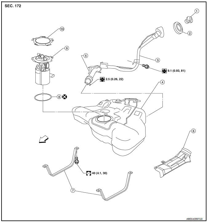 Nissan Maxima. Exploded View