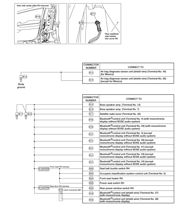 Nissan Maxima. BODY NO. 2 HARNESS