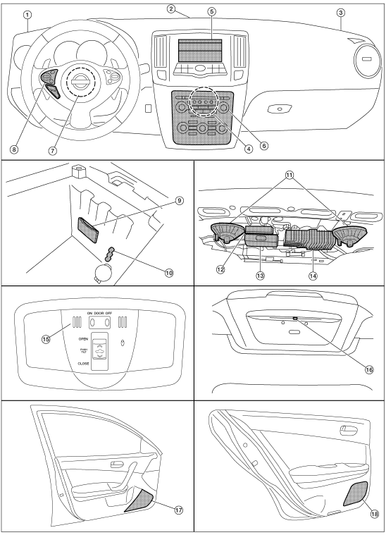 Nissan Maxima. Component Parts Location