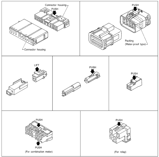 Nissan Maxima. HARNESS CONNECTOR (TAB-LOCKING TYPE)