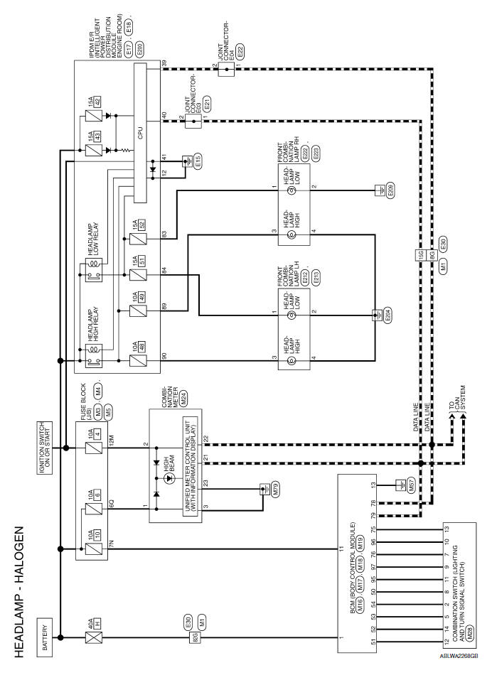 Nissan Maxima Service and Repair Manual - Headlamp - Wiring diagram