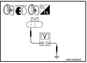 Nissan Maxima. CHECK HEADLAMP (LO) OUTPUT VOLTAGE