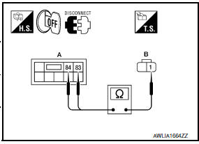 Nissan Maxima. CHECK HEADLAMP (LO) CIRCUIT FOR OPEN