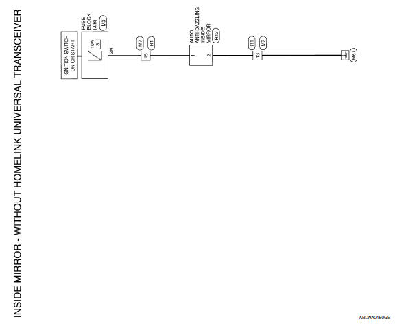 Nissan Maxima. Wiring Diagram - Without Homelink Universal Transceiver