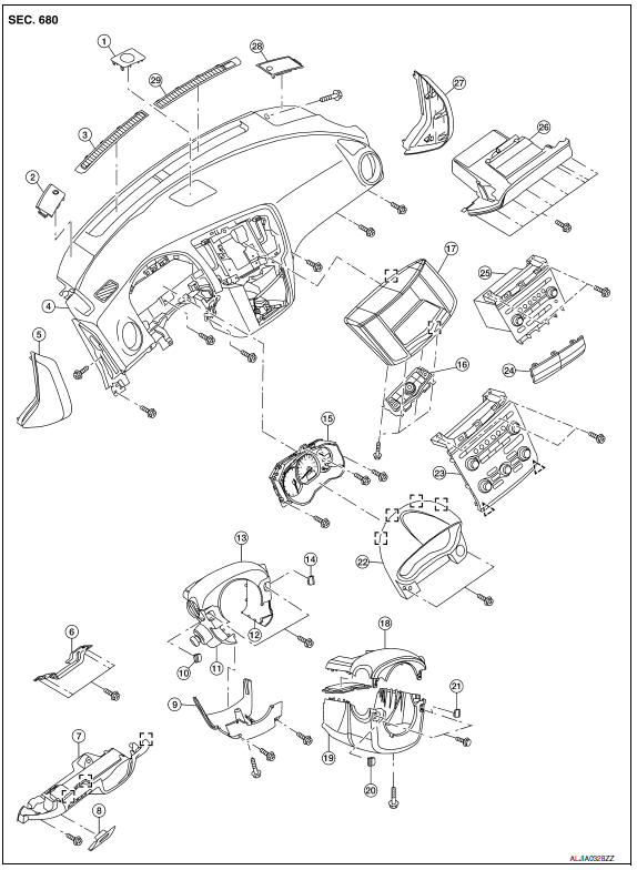 Nissan Maxima. INSTRUMENT PANEL ASSEMBLY