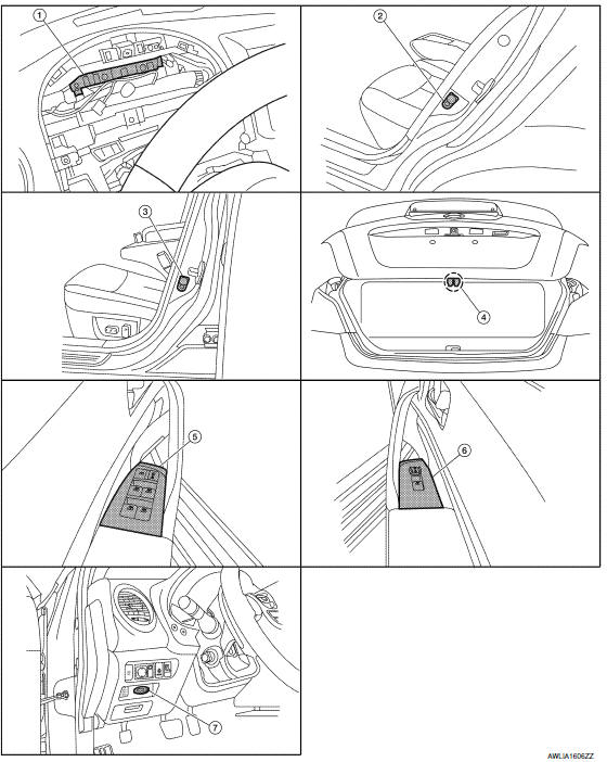 Nissan Maxima. Component Parts Location