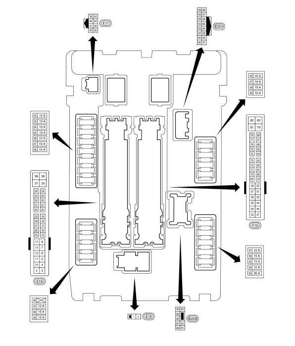 Nissan Maxima. Fuse, Connector and Terminal Arrangement