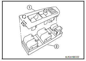 Nissan Maxima. MAIN POWER WINDOW AND DOOR LOCK/UNLOCK SWITCH