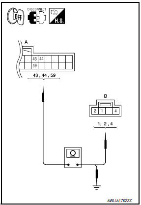 Nissan Maxima. CHECK HARNESS BETWEEN AV CONTROL UNIT AND MICROPHONE