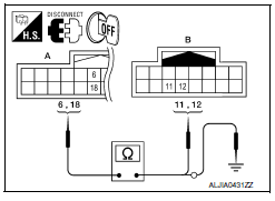 Nissan Maxima.  CHECK DOOR MIRROR LH SENSOR CIRCUIT 1