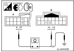 Nissan Maxima.  CHECK DOOR MIRROR RH SENSOR CIRCUIT 1